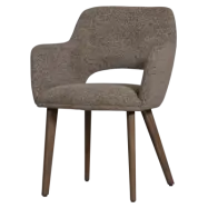 WOOOD MURAT MATSSTOL TAUPE MED MÖRKBRUNT TRÄ