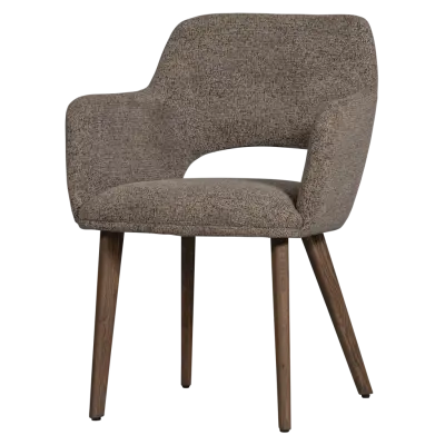 WOOOD MURAT MATSSTOL TAUPE MED MÖRKBRUNT TRÄ