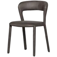 WOOOD NOBLE MATSALSSTOL I LÄDERUTSÄTTNING SVART/GRÅ