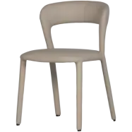 WOOOD Noble matstol läderlook beige