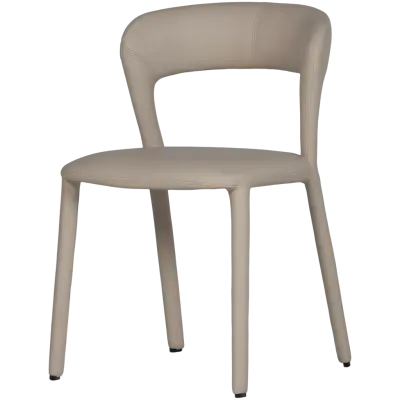 WOOOD Noble matstol läderlook beige