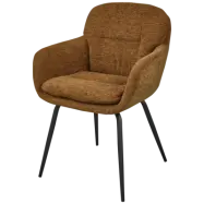 WOOOD RUNA MATSALSSTOL CHENILLE KARAMELL BRUN/GUL