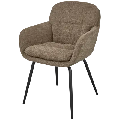 WOOOD RUNA MATSALSSTOL CHENILLE MÖRK SAND