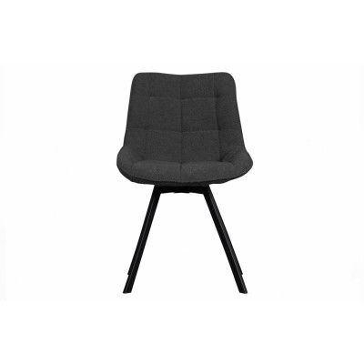 WOOOD Sutton snurrstol - antracitgrå bouclétyg och svart metall