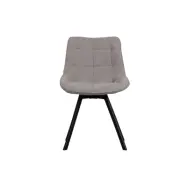 WOOOD Sutton snurrstol - varmt gr&aring;tt boucl&eacute;tyg och svart metall