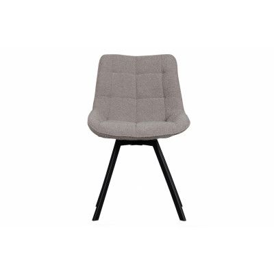 WOOOD Sutton snurrstol - varmt grått bouclétyg och svart metall