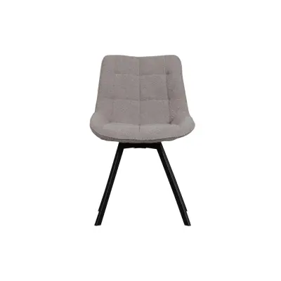 WOOOD Sutton snurrstol - varmt grått bouclétyg och svart metall