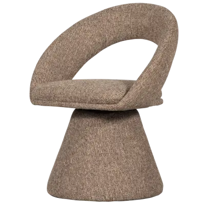 WOOOD VINTER SNURRFÅTÖLJ MED MATSALSKÅL I NATURMELANGE