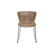 WOOOD Wings matstol - naturlig polyesterrotting och svart stål