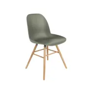 ZUIVER Albert Kuip matstol - grön plast och naturlig ask