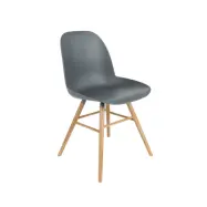 ZUIVER Albert Kuip matstol - mörkgrå plast och naturlig ask