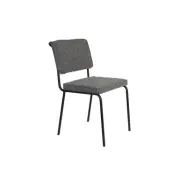 ZUIVER Buddy matstol - grått bouclétyg och svart metall