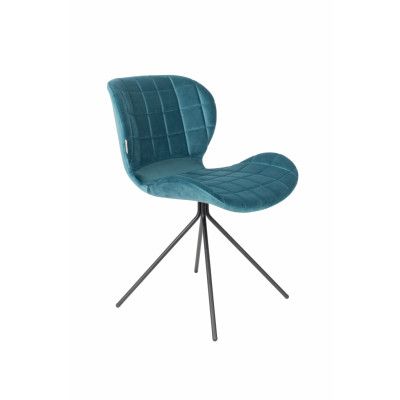 ZUIVER OMG matstol - bensin sammet och svart järn