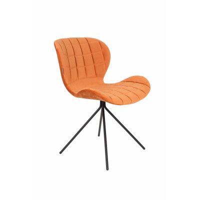 ZUIVER OMG matstol - orange sammet och svart järn