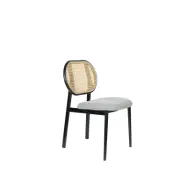 ZUIVER Spike matstol - naturrotting, grå polyester och svart stål