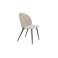 ZUIVER Mysig matstol - beige polyester sammet och svart metall