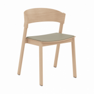 Muuto Cover Side Chair leather Refine leather stone-Oak