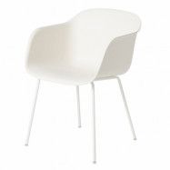Muuto Fiber chair stol med armstöd Natural white (plastic)