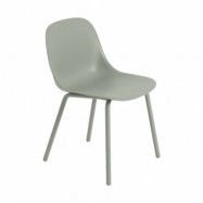 Muuto Fiber Outdoor side chair stol med stålben Dusty green
