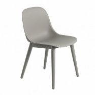 Muuto Fiber Side Chair med träben Grey (plastic)