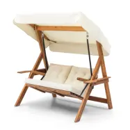 NORDVÄRK Galata Swing S2 - Cream Garden Double Rocking Chair, Cream