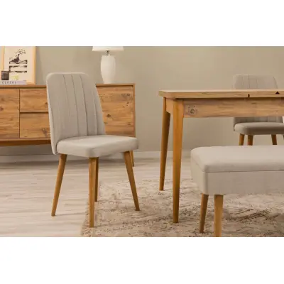 NORDVÄRK Vina 1005 - Ek, Krämfärgad Stol