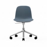 Normann Copenhagen Form chair swivel 5W kontorsstol blå, aluminium hjul