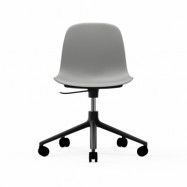 Normann Copenhagen Form chair swivel 5W kontorsstol grå, svart aluminium, hjul
