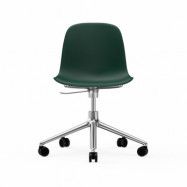 Normann Copenhagen Form chair swivel 5W kontorsstol grön, aluminium, hjul