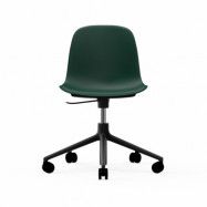 Normann Copenhagen Form chair swivel 5W kontorsstol grön, svart aluminium, hjul