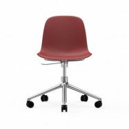 Normann Copenhagen Form chair swivel 5W kontorsstol röd, aluminium, hjul