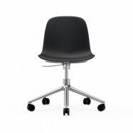 Normann Copenhagen Form chair swivel 5W kontorsstol svart, aluminium, hjul
