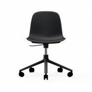 Normann Copenhagen Form chair swivel 5W kontorsstol svart, svart aluminium, hjul