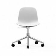 Normann Copenhagen Form chair swivel 5W kontorsstol vit, aluminium, hjul