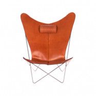 OX Denmarq KS Chair fladdermusfåtölj Hazelnut-rostfritt stativ