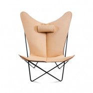 OX Denmarq KS Chair fladdermusfåtölj Läder nature, svart stativ
