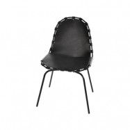 OX Denmarq Stretch stol läder svart, svart stativ