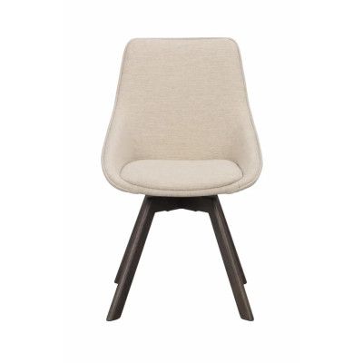 ROWICO Alison matbordsstol, vridbar - ljusbeige tyg och brun ek