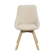 ROWICO Alison matbordsstol, vridbar - ljusbeige tyg och naturlig ek