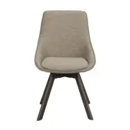 ROWICO Alison matbordsstol, vridbar - mörkbeige tyg och brun ek