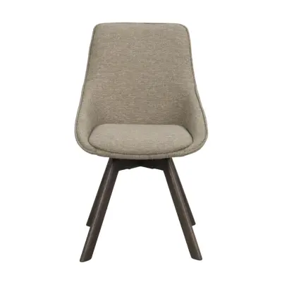 ROWICO Alison matbordsstol, vridbar - mörkbeige tyg och brun ek