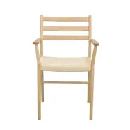 ROWICO Harlan matbordsstol, m. armstöd - ljusbeige papperssnöre och naturlig ek