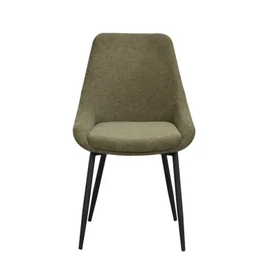 ROWICO Sierra chair green fabric/black metal legs