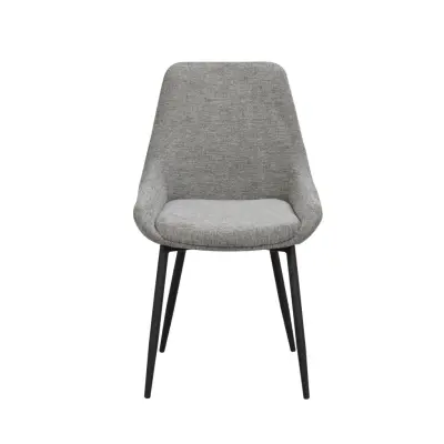 ROWICO Sierra chair grey fabric/black metal legs