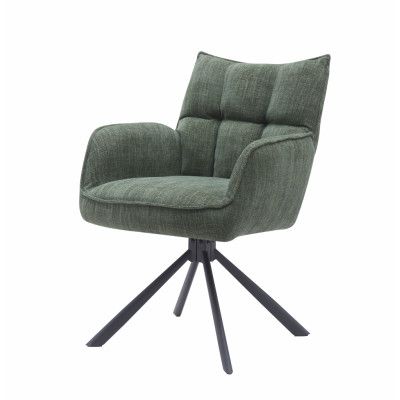 Select Marilla III snurrstol, med armstöd - skogsgrön polyester