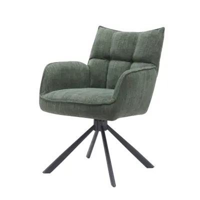 Select Marilla III snurrstol, med armstöd - skogsgrön polyester