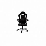 Speedy 3 gaming stol - svart och vit konstläder, med armstöd