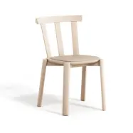Stolab Alt stol klädd sits björk Hallingdal 65-200 beige-ljus mattlack
