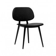Stolab My Chair stol läder svart, svartlackat björkstativ