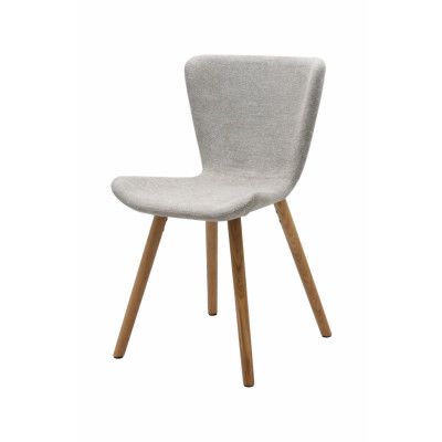 Teslin matbordsstol -äkta tyg och naturlig ek